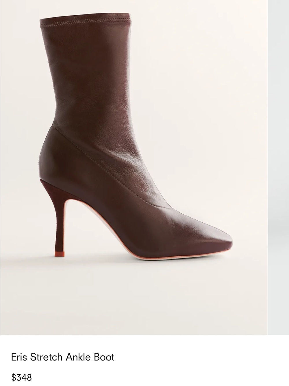 Reformation Brown Stretch Ankle Boot